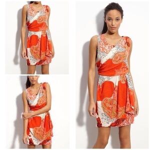 JULIE DILLON Draped Crêpe de Chine Silk Dress 6​​​​​